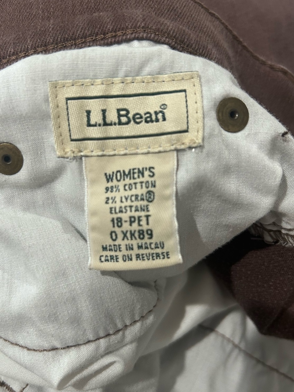 L.L. Bean Women's Vintage Brown Jeans - Picture 3 of 3